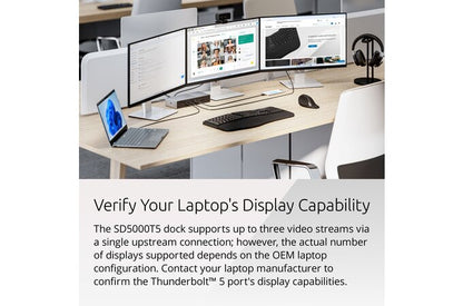 Kensington SD5000T5 EQ Thunderbolt™ 5 Triple 4K Docking Station with 140W PD - Windows/macOS SKU: K35201NA