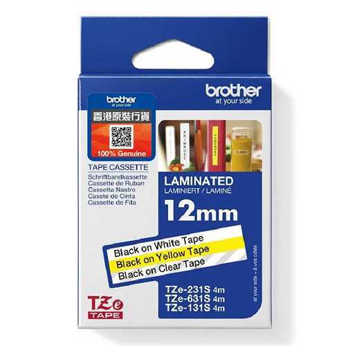 Brother TZe 12mm P-touch Genuine Laminated Label Tapes 原廠標籤帶(已過膠)